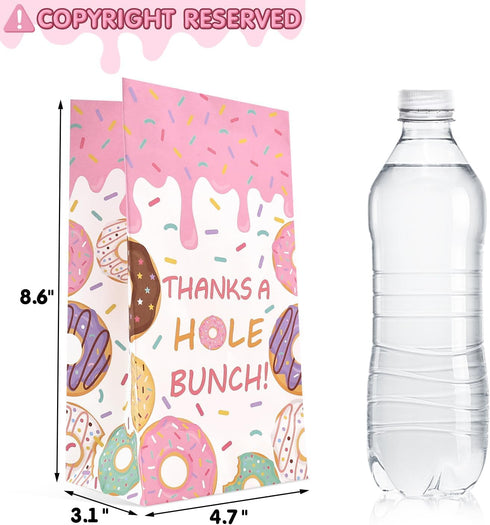 Levfla 24 PCS Donut Candy Bags with Sprinkles, Sweet Doughnut Favor Ideas for Kids Birthday Party Supplies