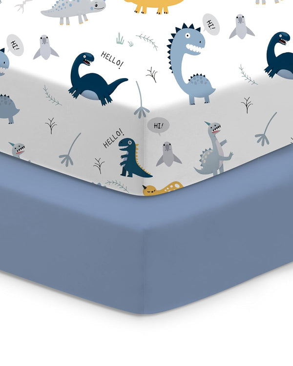 TOTCHILL Crib Sheets 2 Pack, Fitted Crib Sheet for Standard Crib Mattress 28x52x9,