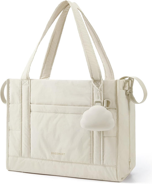 BAGSMART Diaper Bag Tote Puffer, Hospital Bag for Labor Delivery with Pacifier