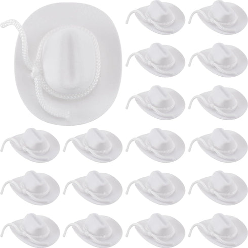 24 Pcs Mini Cowgirl Hat Cowboy Hats, 2 Inch Western Doll Hats for Birthday Decorations Favors
