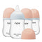 Natural Glass Baby Bottle Wide Neck - Newborn Anti-Colic Baby Bottle, Clear, 5.4oz (Pack of 4) with Slow Flow Nipples