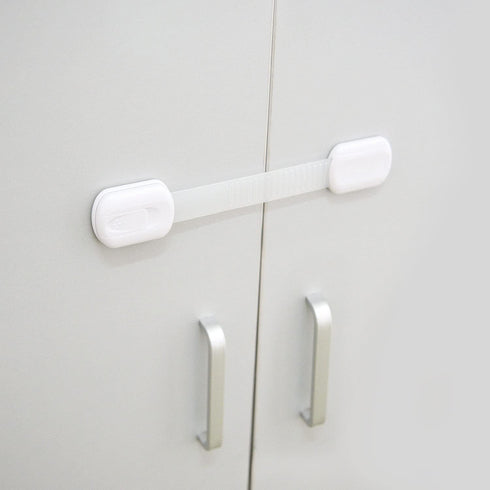 Child Safety Locks (White) - Set of 6, Prevents Injury and Opening Doors, Cabinets, Toilet Seats