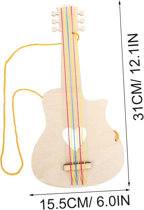 Toyvian 10 Pcs Miniature Guitar Toys | Child Guitar Crafts for DIY Painting and Wooden Guitar Toy