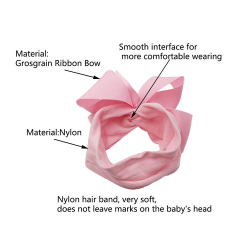 Yxiang 20pcs Baby Headbands with 6" Big Elastics, Nylon Ribbon Bows Hair Accessories for Newborns
