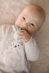 Baby Teething Toy - Easter Bunny Infant Teether Rabbit Egg Rattle for Teething Pain Relief, Mint Color