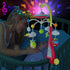 108 Mini Tudou Musical Baby Crib Mobile Toy with Lights and Music, Star Projector Function and Cartoon Rattles, Remote