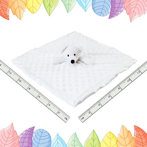 Baby White Polar Bear Soft Stuffed Animal Security Blanket, Plush Polar Bear Character Lovey Blanket, Baby Shower/Nursery Gift, Cuddly Newborn, Infant, Toddler Snuggle Blankie for Child, 13" by Doindute