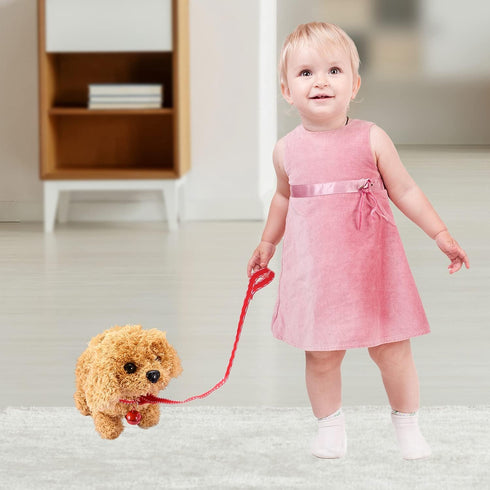 WorWoder Plush Teddy Toy Puppy, Electronic Interactive Pet Dog for Kids, Walking Barking Companion Animal
