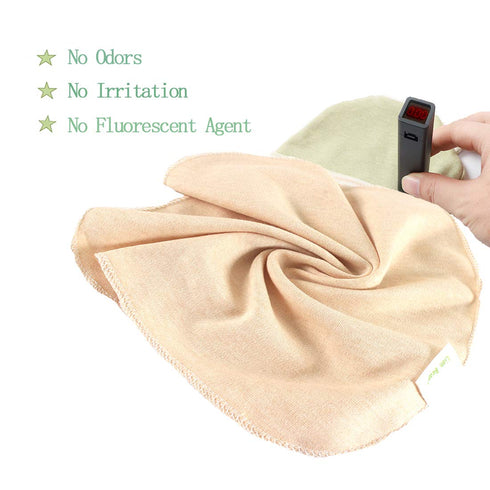 10 Pack Reusable Baby Washcloths - Soft Absorbent Organic Cotton Towel Face Wipes for Newborn Bath (White)