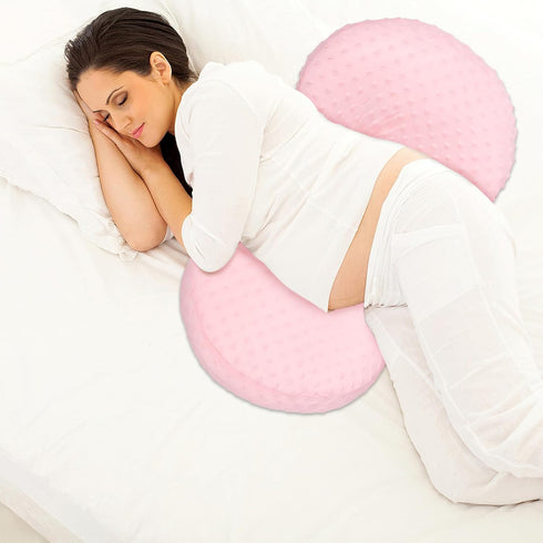 Cooling Maternity Belly Pillow for Pregnancy Side Sleeping, Small Adjustable Pregnancy Pillow with Lumbar Support, Soft