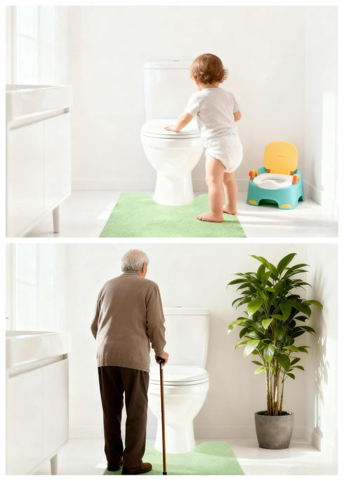 SYMHHA Mats,25-Pack Green Disposable Toilet U-Shape Pee Pads for Potty Training,No-Adhesive Non-Slip PE Backing