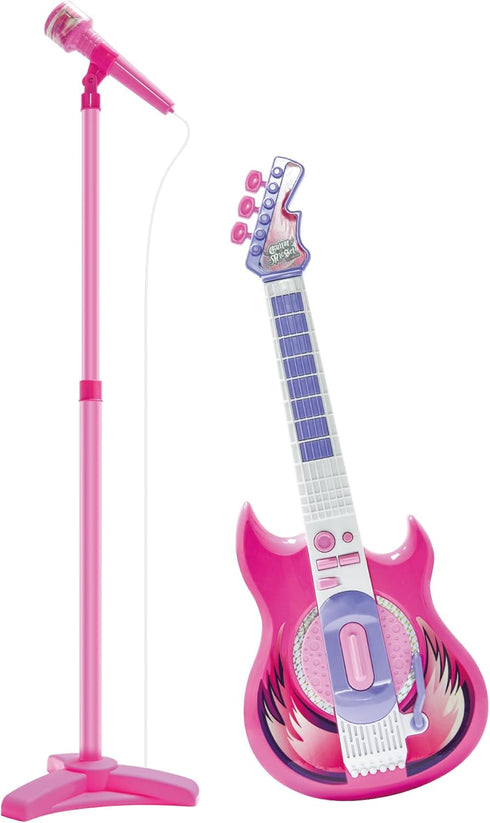 Contixo TG4 Musical Guitar and Microphone Set for Kids, Purple Electric Guitar