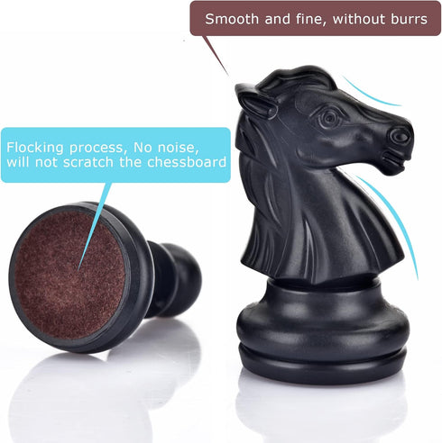 Chess Pieces Only, Magnetic Plastic Chessman Set for Replacement of Missing Pieces, Includes Storage Bag