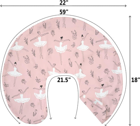 Pink Dancer Ballet Girls Baby Nursing Pillow Covers Ballets Dancing Sport Nursery Feeding Pillowcase for Breastfeeding