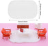 Cobee 2Pcs Miniature Carpets, 1:12 Dollhouse Wool Rug, White Furry Rugs for Dolls House Accessories Play Set