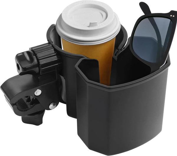 Universal Stroller Cup Holder with Phone Holder, 360 Rotatable Strong Clip, Big