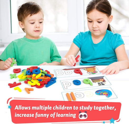 KMUYSL Learning Toys for Boys and Girls Age 2-6 - See & Spell CVC Word Builders with Alphabet Cards, Preschool Gifts