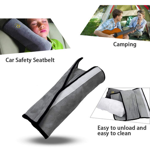 2PC, Gray Seat Belt Pillow for Kids Seatbelt Pillow for Child Travel, Seat Belt Pillow for Toddler Head Protector