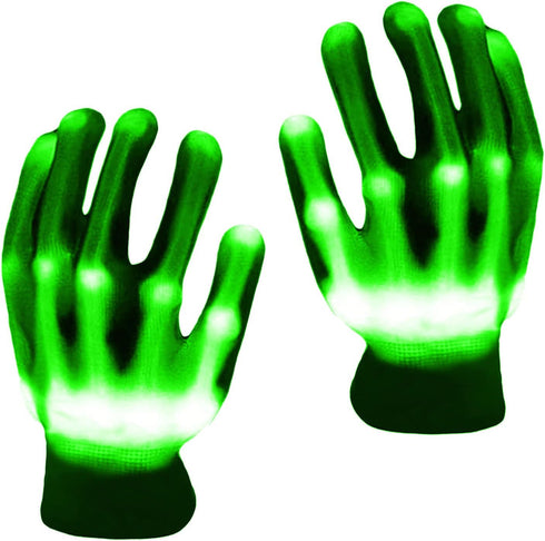 LED Gloves with Flash Finger Lights - 3 Colors, 10 Modes Colorful Light Up Gloves for Christmas Parties