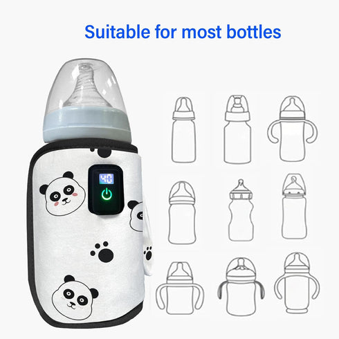 Milk Bottle Warmer Cover, USB Milk Heat Keeper Car Bottle Warmer with Temperature Adjustment Portable Bottle Warmer