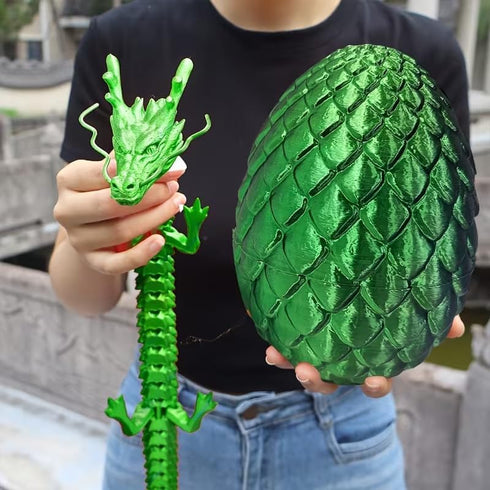 24'' Large 3D Printed Dragon Egg with Chinese Dragon Toy Inside, Reusable