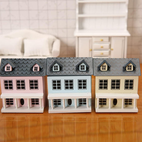 Toyvian Dollhouse Miniature House, Wooden Dollhouse Kit for Christmas Village