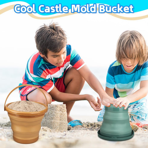 Set 3PCS 2.5 Dilabnba Collapsible Beach Buckets Toys, Easter Eggs Buckets, L Portable Silicone Foldable Pails