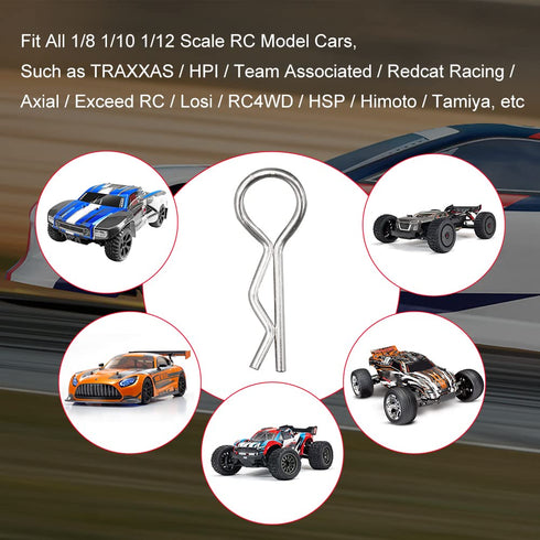 GLOBACT 100Pcs Universal RC Body Clips Pins for 1/8 1/10 1/12 Scale Redcat HPI Himoto HSP Exceed RC Cars