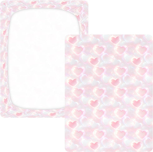 miaozhen Seamless 1 Pack 52x28 Cotton Baby Crib Sheets Ultra Soft Heart Aura Muslin Crib Sheets for Nursery Decor de