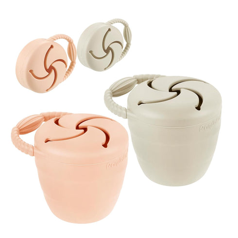 PandaEar Silicone Snack Containers, Collapsible Toddler Snack Cups Spill Proof Food Catcher