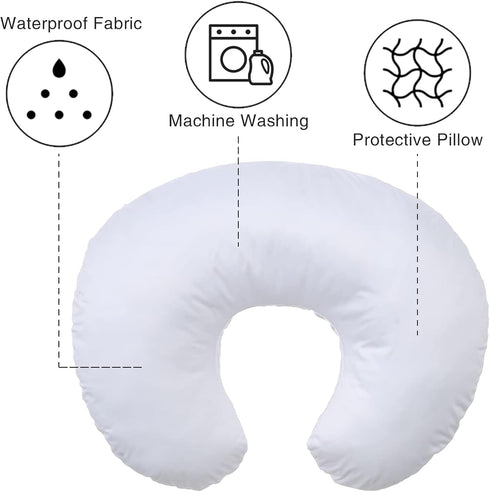 Winmany Baby Waterproof Nursing Pillow Cover Newborn Breastfeeding Pillowcase Soft Replaceable Slipcover for Boys
