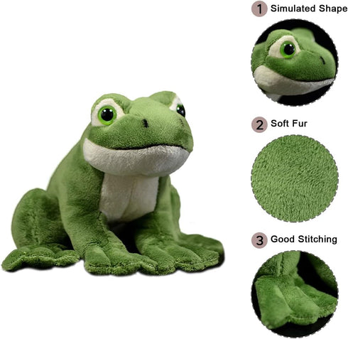 Nohito Kawaii Realistic Frog Plush Toy Simulation Green Frog Stuffed Animal Lifelike Amphibian Reptilian Plushie Pillow Toys Home Decoration 6.2" Long (Green Frog)