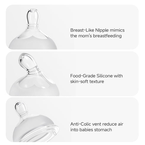 0M+, 120ML/Blue/Pack 2 Oberni Baby Bottles with Size S Slow Flow Breast-Like Soft Teat for Newborn Feeding Bottle