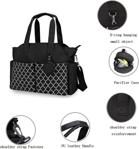 Lmbabter Upgraded Diaper Bag Tote with Changing Station - Versatile Baby Bag with Adjustable Strap