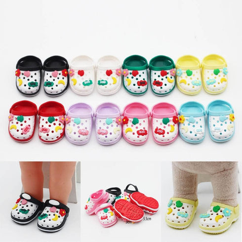 niannyyhouse 20cm Plush Doll Hole Shoes Length 5.5cm, 8in Doll Slippers Beach Shoes Dress Up (a-1)