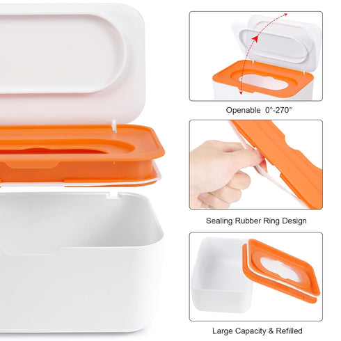 8Pcs Baby Wipes Dispenser, Reusable Baby Wipe Holder Box and Portable Wet Wipes Pouch, Refillable Wipes Pouch Case