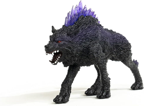 Schleich Eldrador Creatures Mythical Shadow Wolf Action Figure - Purple Coat and Translucent Back Crystals, Gift for