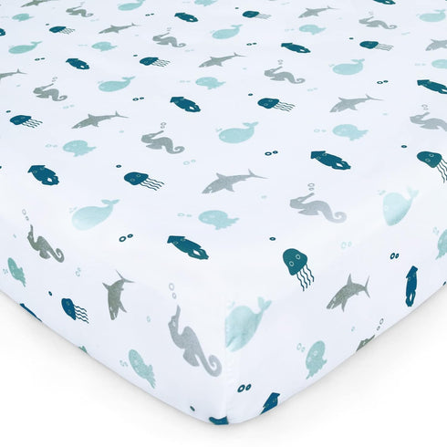 2-Pack, 52'' 28'' Crib Sheets for Boys or Girls Fitted Crib Sheet x for Standard Crib & Toddler Mattres, Soft