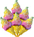 6 Pack Rainbow Ice Cream Cone Balloon Candies Sweetmeat Food Party Supplies For Birthday Wedding Baby Shower, Big Ice