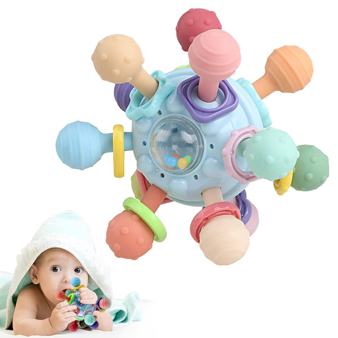 Baby Teething Toys - Infant Sensory Chew Rattles, Newborn Montessori Developmental Toy, Teethers for Babies 0-18
