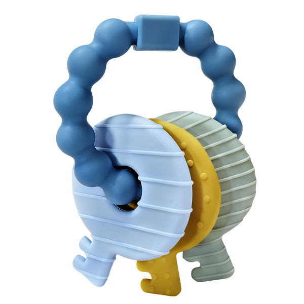 Baby Keys Teether Toys,Silicone Teething Toys for 3+ Months,Teething Keys Toy for