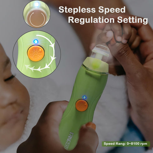 Rechargeable Baby Nail Trimmer, FANSIDI Electric Nail File with 13 Replacement Pads for Newborn Infant Grooming