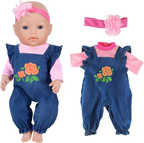 Doll Clothes 4 Sets Fashion Outfits for 14-18 Inch New Born Baby Dolls (No Doll Included)