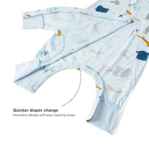 Duomiaomiao 0.5 TOG Toddler Sleep Sack 24-36 Months, 100% Cotton Lightweight Baby Sleep Sack with Feet