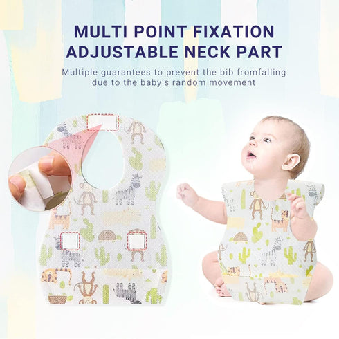 30/60Pcs Baby Disposable Bibs, Soft, Leak Proof, Individually Packaged, Suitable for Traveling