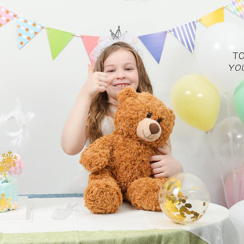 Tezituor Small Teddy Bear Stuffed Animal - 18inch Cute Plush Toy for Kids (Brown)