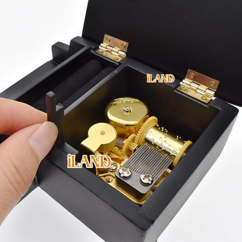 1/12 iLAND Piano Music Box & Miniature Violin w/Giftbox, Scale Accessories of Dollhouse Piano Room with Timeless Melody