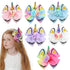 Girls Unicorn Hair Bows with Alligator Clips, Cheer Bows Hair Accessories for Kids, 6 Packs