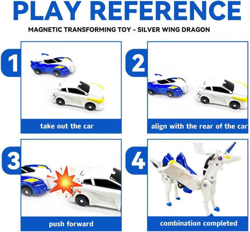 NIGVO 2 Collision Transforming Unicorn Car Toy Cars Crash & Transform into Unicorn Robot Toys for Kids Fun Gift