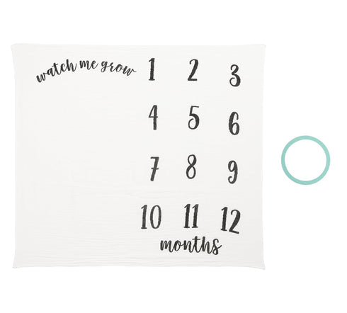 Kate & Milo Baby Monthly Milestone Blanket, Infant Milestone Markers, Newborn Photoshoot Photo Props, Baby Girl or Baby Boy Gift, Large Blanket by Kate & Milo